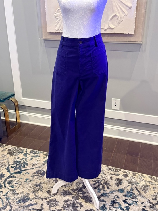 J. Crew Pants - J.Crew Cobalt Blue Wide Leg Crop Utility Pants Size 30 High Rise Patch Pocket